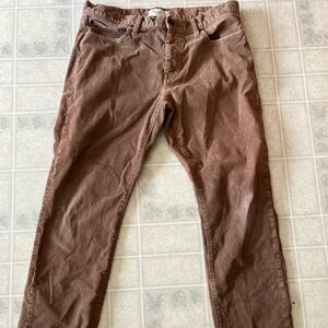 Madewell Tan Slim Corduroy Pants size 34 x 30 AA377